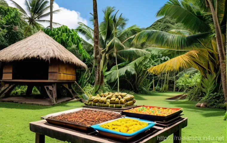 사모아 최대 축제 테울라 페스티벌 - **Teuila Festival Dance Celebration:** A vibrant and energetic scene depicting the heart of the Teui...