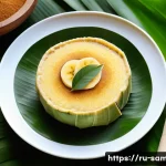 사모아 전통 음식 팔루사미 - A traditional Samoan dish featuring creamy taro root mashed into a smooth texture, mixed with rich c...